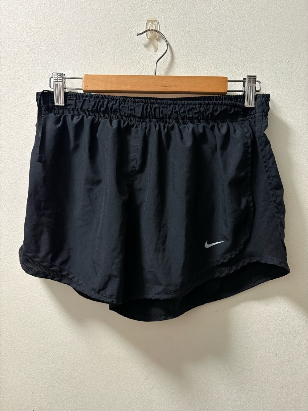 Nike Women's Black Athletic Running Shorts with Reflective Swoosh size L